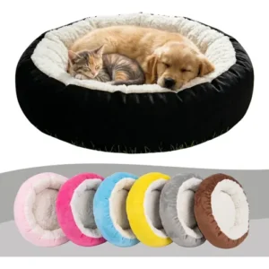 Caminha Pet Redonda Sherpa Peludinha Cães E Gatos Cama Luxo