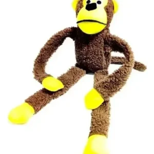 Brinquedo de Pelúcia Macaco Grande Savana Pet Para Cães Com Som e Apito