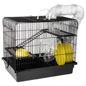Gaiola Para Hamster Completa 3 Andares Tubo Luxo Slim Black