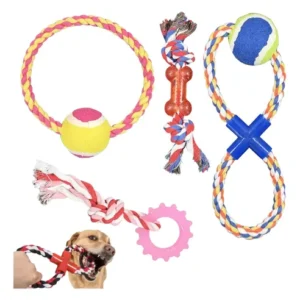 4 Brinquedo Pet Corda Resistente Interativo Cachorro Forte