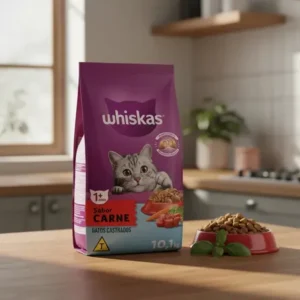 Ração Whiskas Para Gatos Adultos Castrados Sabor Carne 10,1kg