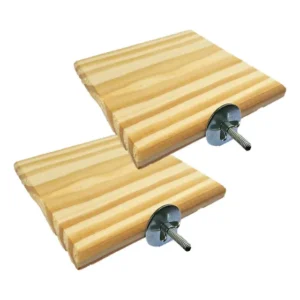 Kit 2 Plataforma Poleiro Madeira Calopsita Papagaio 12x12