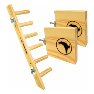 Kit Plataforma Para Pássaros E Escada De Madeira Calopsita